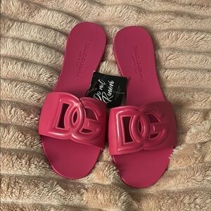 Dolce & Gabbana Pink Slide Sandals